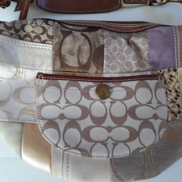 Coach Patch Work Handbag Purse Leather #B06S-10019 - Picture 5 of 8